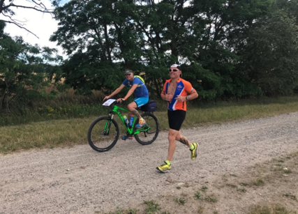 beim Lauf mit Begleitung durch Mario